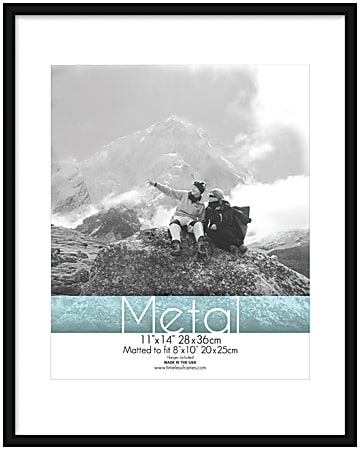 Timeless Frames® Metal Picture Frame, 11" x 14" With Mat, Black