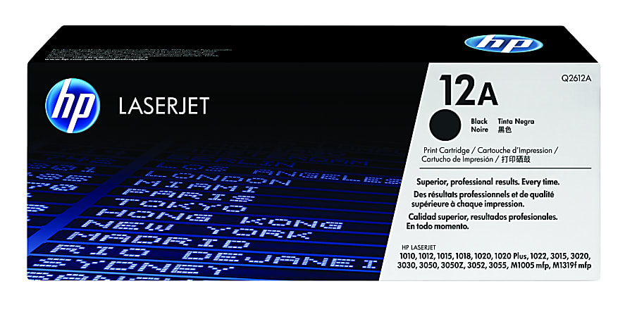 HP 12A Black Toner Cartridge, Q2612A