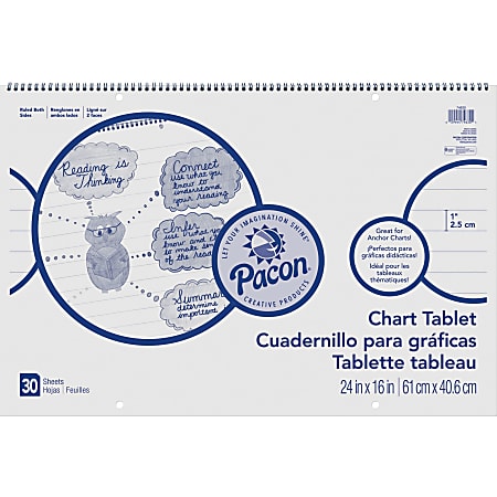 Pacon Ruled Chart Tablet - 30 Sheets -