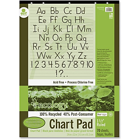 Ecology Chart Pad, 1 1/2" Ruled, 24" x