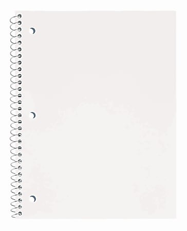 Just Basics® Poly Spiral Notebook, 8" x 10-1/2", 1 Subject, College Ruled, 70 Sheets, White