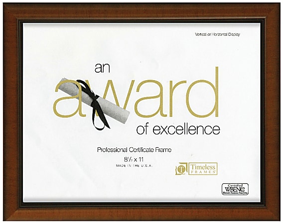 Timeless Frames® Roma Award Frame, 8 1/2" x 11", Walnut