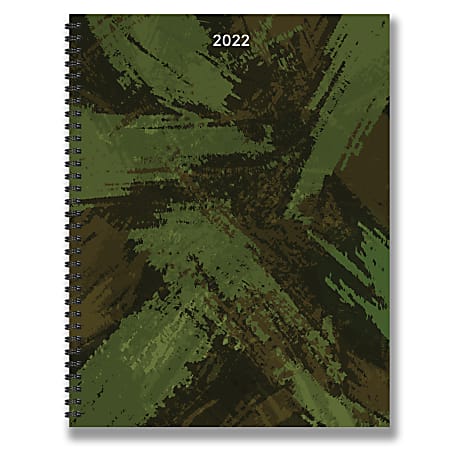 TF Publishing Large Weekly/Monthly Planner, 9" x 11", Camo, January To December 2022