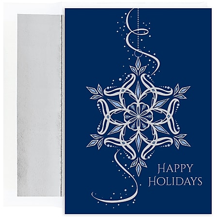 Great Papers! Holiday Greeting Cards With Envelopes, 5 5/8" x 7 7/8", Snowflake Ornament, Pack Of 16