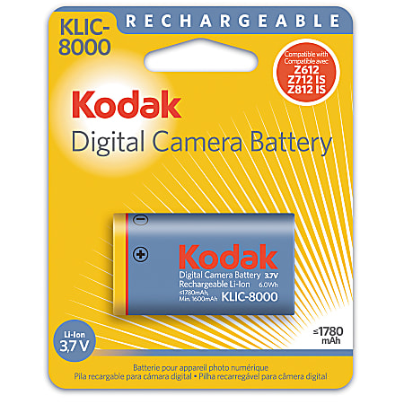 Kodak® KLIC-8000 Li-Ion Rechargeable Digital Camera Battery