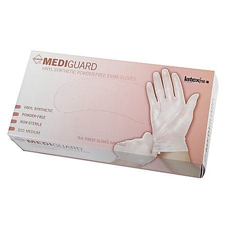 Medline MediGuard® Powder-Free Synthetic Exam Gloves, Large, Box Of 100