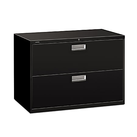 HON® Brigade® 600 42"W x 18"D Lateral 2-Drawer File Cabinet, Black