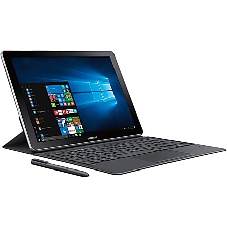 Samsung Galaxy Book SM-W720 12" Touchscreen 2 in 1 Notebook - 2160 x 1440 - Core i5 - 4 GB RAM - 128 GB SSD - Silver - Windows 10 Home - 5 Megapixel Front Camera - 13 Megapixel Rear Camera - Bluetooth - 11 Hour Battery Run Time