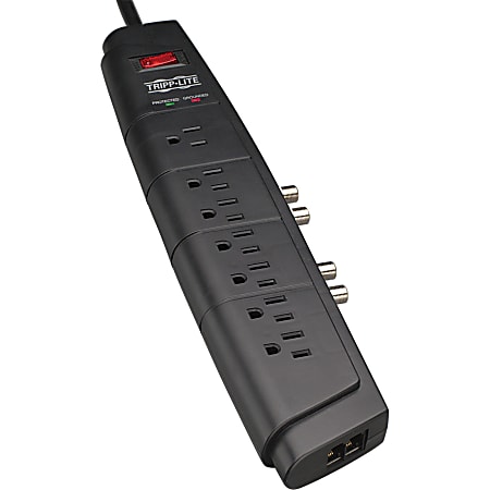 Tripp Lite Home Theater Surge Protector Power Strip 7 Outlet RJ11 Coax 6' Cord - Receptacles: 7 x NEMA 5-15R - 2100J