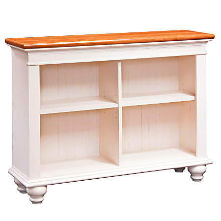 Christopher Lowell Shore Bookcase, 34 5/8"H x 47 1/2"W x 13 3/8"D, Antiqued White