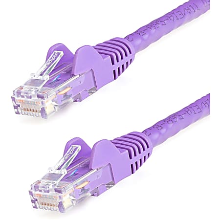 StarTech.com 4ft Purple Cat6 Patch Cable with Snagless RJ45 Connectors - Cat6 Ethernet Cable - 4 ft Cat6 UTP Cable - First End: 1 x RJ-45 Male Network - Second End: 1 x RJ-45 Male Network - Patch Cable - Gold Plated Connector - 24 AWG - Purple