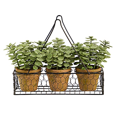 Nearly Natural Mini Jade Garden 9-1/2”H Artificial Plant, 9-1/2”H x 11”W x 4”D, Green/Brown