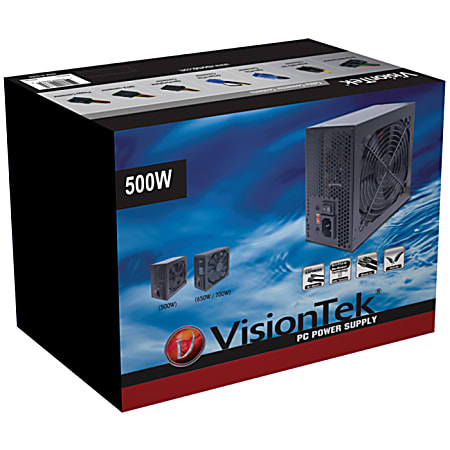 VisionTek 500W Power Supply - ATX12V/EPS12V - 110 V AC, 220 V AC Input Voltage - 1 Fans - Internal - 500 W