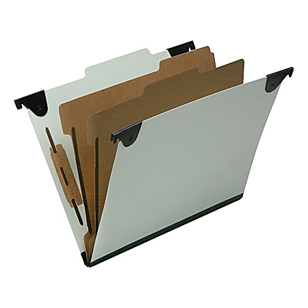 SKILCRAFT® 6-Section 2/5 ROC Tab Hanging Folders, 1"