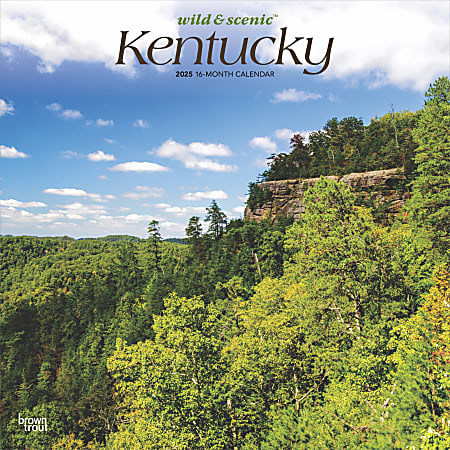 2025 BrownTrout Kentucky Wild & Scenic Monthly Plastic-Free Square Wall Calendar, 12" x 12", American States, January to December 2025, 9781975475000