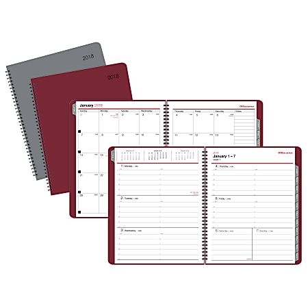 Office Depot® Brand Poly Weekly/Monthly Planner, 8" x 11", Assorted Colors, 2018 (OD712210-18)