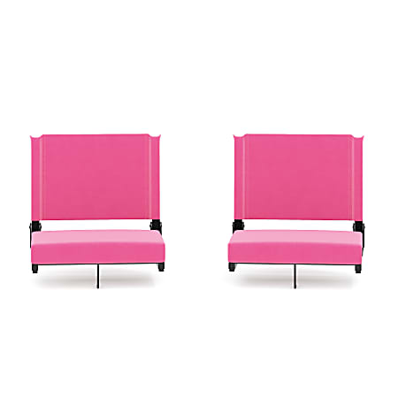 Flash Furniture Grandstand Comfort Seats, Pink/Black, Set Of 2 Seats