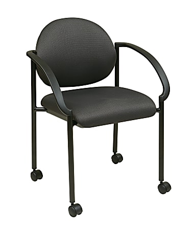Office Star™ Work Smart Fabric Stack Chair With Casters & Arms, Shale