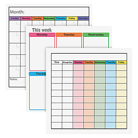 Flipside Frameworks Dry-Erase Charts, 4" x 24", Multicolor, Set Of 3