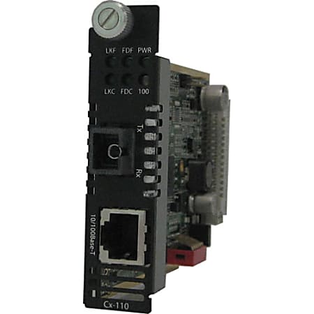 Perle CM-110-S1SC20U Fast Ethernet Media Converter - 1 x Network (RJ-45) - 1 x SC Ports - 10/100Base-TX, 100Base-BX - 12.43 Mile - Internal
