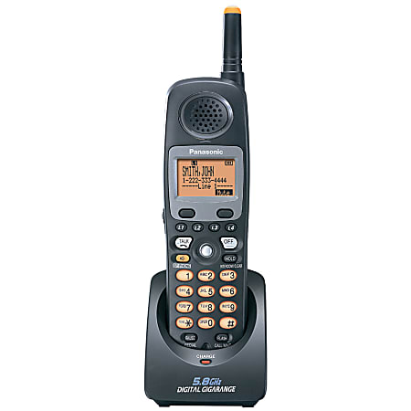 Panasonic® KX-TGA450B 5.8GHz FHDSS Additional Handset For Use With KX-TG4500 System, Metallic Gray