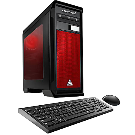CybertronPC Rhodium RX-460E Desktop PC, AMD FX Quad-Core, 8GB Memory, 1TB Hard Drive, Windows® 10, Radeon RX 460