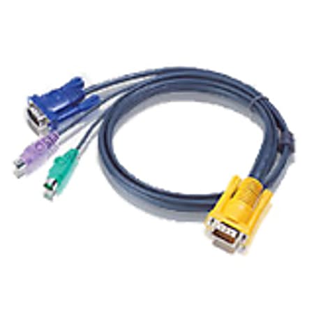 ATEN PS/2 KVM Cable - mini-DIN (PS/2) Male, HD-15 Male Video - SPHD-15 Male - 3.94ft