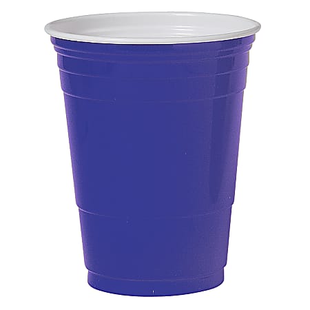 Solo® Plastic Party Cups, 16 Oz, Blue, Box Of 50 Cups