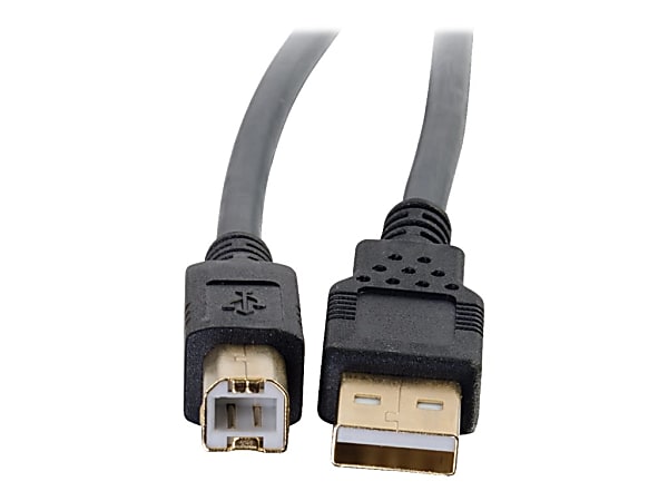 C2G 16.4ft USB A to USB B Cable - Ultima Series Black - M/M - Type A Male USB - Type B Male USB - 16.4ft - Charcoal