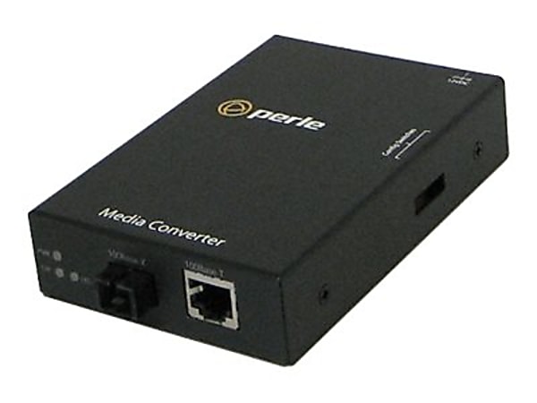 Perle S-100-S1SC20D - Fiber media converter - 100Mb LAN - 100Base-TX, 100Base-BX - RJ-45/SC single-mode - up to 12.4 miles - 1550 (TX)/1310 (RX) nm