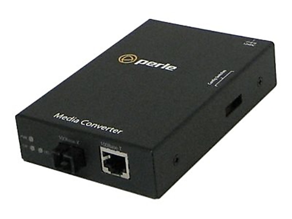 Perle S-100-S1SC20D - Fiber media converter - 100Mb LAN - 100Base-TX, 100Base-BX - RJ-45 / SC single-mode - up to 12.4 miles - 1550 (TX) / 1310 (RX) nm