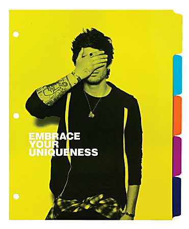 One Direction Limited Edition 1D + OD Together Tab Dividers, 5-Tab, 8 1/2" x 11", Multicolor