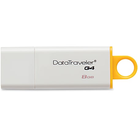 Kingston DataTraveler® G4 USB 3.0 Flash Drive, 8GB, White/Yellow