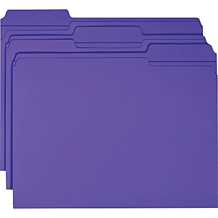 Smead® 1/3-Cut 2-Ply Color File Folders, Letter Size, Purple, Box Of 100