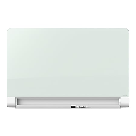 Quartet® Horizon™ Magnetic Glass Unframed Dry-Erase Whiteboard With Concealed Tray, 85" x 48", White