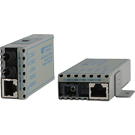 Omnitron miConverter 10/100 - Fiber media converter - 100Mb LAN - 10Base-T, 100Base-FX, 100Base-TX - RJ-45 / SC multi-mode - up to 3.1 miles - 1310 nm
