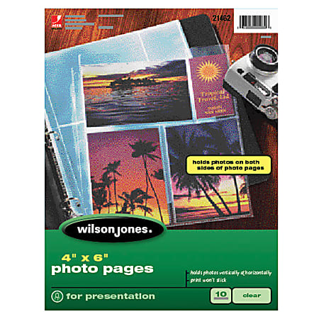 Wilson Jones® 4" x 6" Photo Pages With Business-Card Holders, Pack Of 10