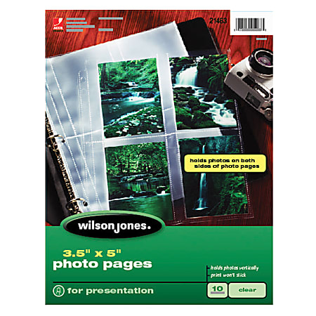 Wilson Jones® 3" x 5" Vertical Photo Pages, Pack Of 10
