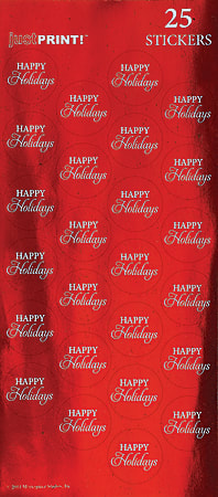 Great Papers! Holiday Foil Seals, 1", Red/Silver, Happy Holidays, Pack Of 50