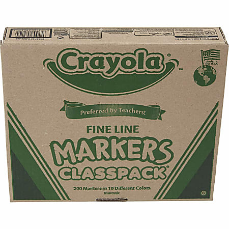 Crayola Broad Line Markers Assorted Classic And Bright Colors Box Of 12 -  Office Depot