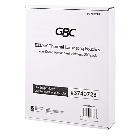 GBC® EZUse™ Thermal Laminating Speed Pouches, 5 mils,
