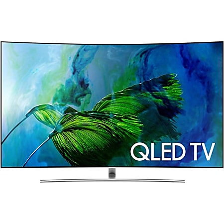 Samsung Q8C QN55Q8CAMF 55" Curved Screen Smart LED-LCD TV - 4K UHDTV - Sterling Silver, Brushed Metal - Edge LED Backlight - DTS Premium Sound 5.1, Dolby Digital Plus