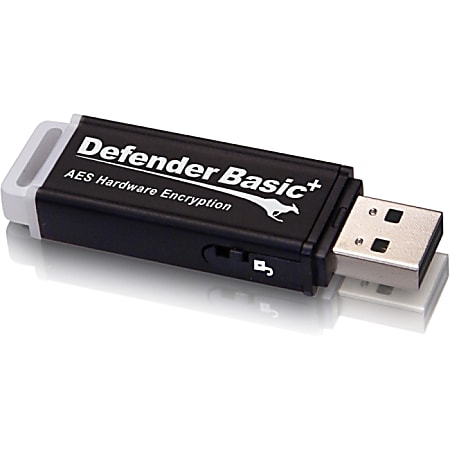 Kanguru Defender Basic+ Hardware Encrypted Secure Flash Drive, 32G