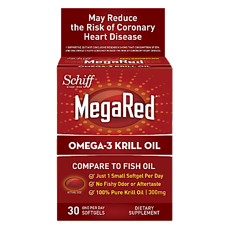 MegaRed Omega-3 Krill Oil Supplement, 300 mg, Bottle Of 30