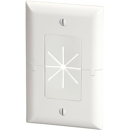 DataComm 45-0017-WH Split Plate with Flexible Opening (White) - White