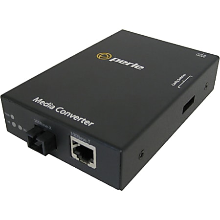 Perle S-110-S1SC20D-XT Media Converter - 1 x Network (RJ-45) - 1 x SC Ports - Single-mode - 10/100Base-TX, 100Base-BX - 12.43 Mile - Desktop, Rail-mountable, Rack-mountable, Wall Mountable