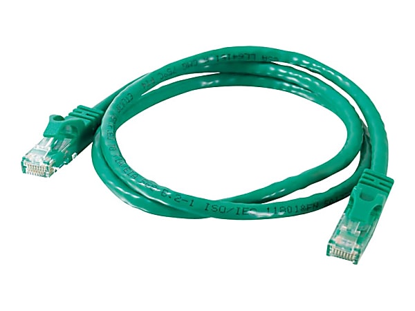 C2G 1ft Cat6 Ethernet Cable - Snagless Unshielded (UTP) - Green - Category 6 for Network Device - RJ-45 Male - RJ-45 Male - 1ft - Green