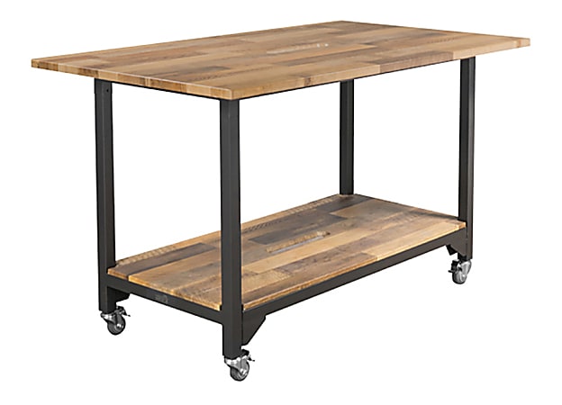 Vari Standing Conference Table, Reclaimed Wood 