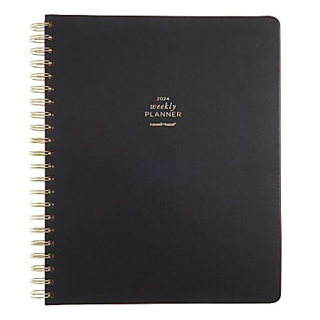 Russell & Hazel Weekly/Monthly Planner, 9-1/8" x 11-1/4", Black