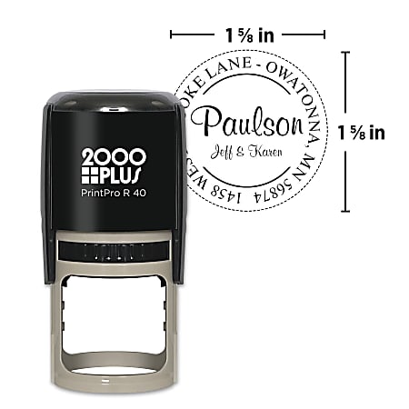 Custom 2000Plus® PrintPro™ Self-Inking Stamp, R40M/Round Monogram, 1-9/16"